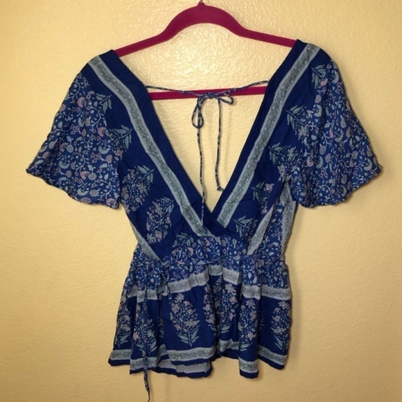 FRANCESCA’S‎ blue rain wrap top size XXS - Picture 6 of 10